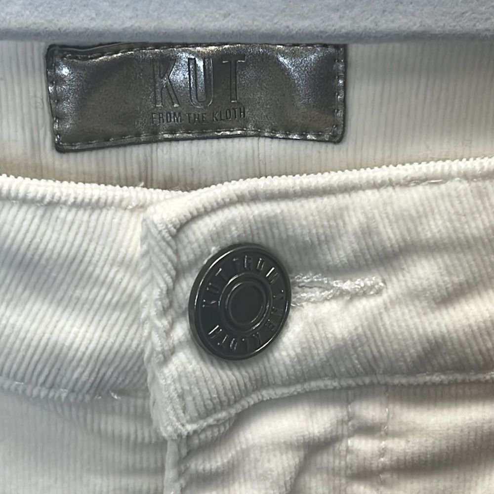 Kut from the Kloth Cream Corduroy Pant Size 6 NWOT - Picture 7 of 14